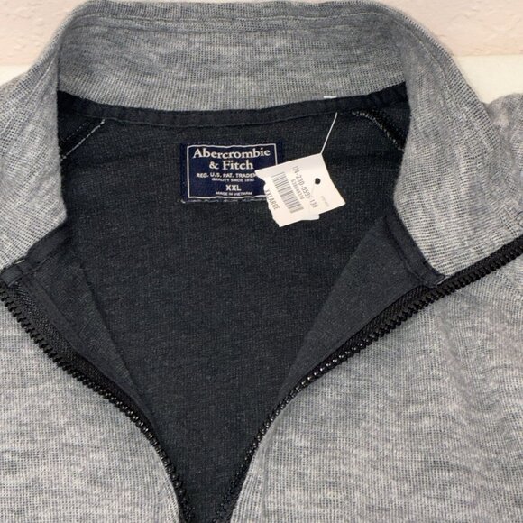 Abercrombie & Fitch 1/4 Zip Sweater Mens XXL Gray Long Sleeve Soft Casual Travel - Picture 4 of 8